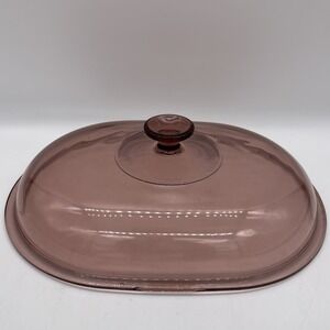 Pyrex Vision CRANBERRY V-34-C Casserole Roaster Replacement Lid Oval Dome Lid